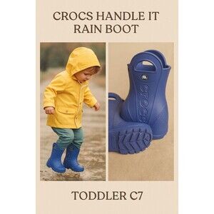 Crocs Kids' Handle It Rain Boots Cerulean Blue 12803 Size C7 Toddler
